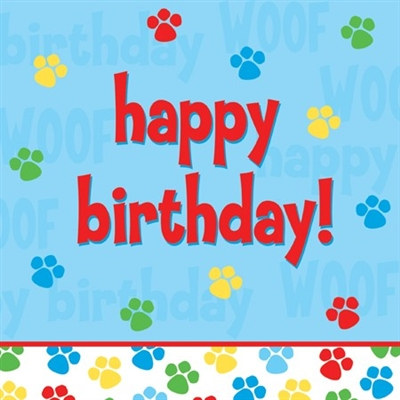 Dog Happy Birthday Lunch Napkins (18/pkg)