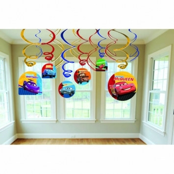 Cars Value Pack Foil Swirl Decorations (6/pkg)