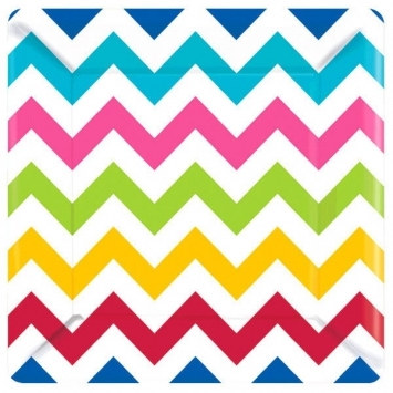 Multi-Color Chevron Lunch Plates (18/pkg)