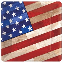 Old Glory Square Plates 7 inches