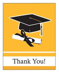 Yellow Congrats Grad Thank You Cards (25/pkg)