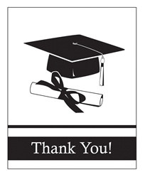 White Congrats Grad Thank You Cards