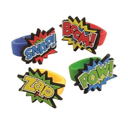 Add some color and pop to your outfit by wearing one or more of our Hero Rubber Rings. These rubber rings are colorful, eye-catching and quite fashionable. Team this ring up with our Hero Dog Tags for an awesome party outfit! 12 assorted rings per package