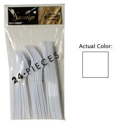 White Assorted Plastic Cutlery (24/pkg)