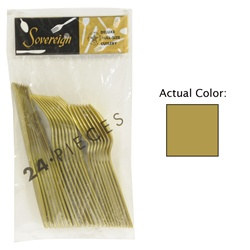 Gold Assorted Plastic Cutlery (24/pkg)