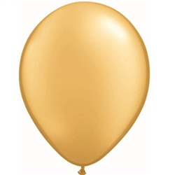 Elegant gold latex balloons that measure 11 inches when fully inflated will complement any themed party. Contains 25 balloons per package so they're perfect to place throughout the event!