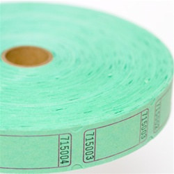 Green Blank Ticket Roll