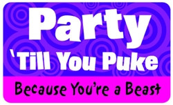 Party Till You Puke Plastic Pocket Card (1/Pkg)