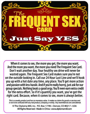 The Frequent Sex Card Pocket Cards