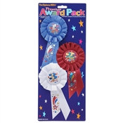 1st, 2nd, and 3rd Place Rosette Award Pack (3 Ribbons/Pkg)