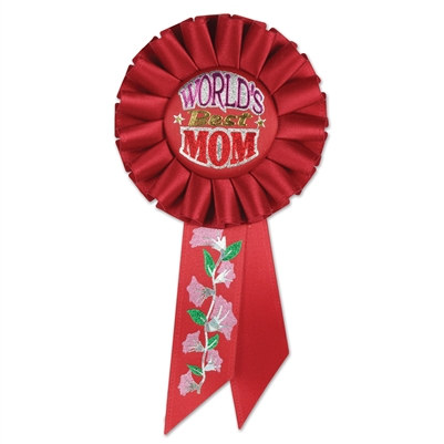 World's Best Mom Rosette Ribbon