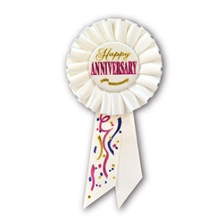 Happy Anniversary Rosette Ribbon