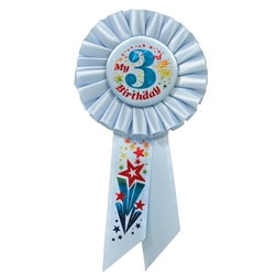 Blue My 3rd Birthday Rosette Ribbon