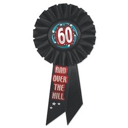 60 and Over The Hill Rosette Ribbon