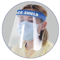 Made in USA with Transparent Light Weight Plastic Safety Visor and Comfortable Adjustable Head Band, 8.25" x 10", Clear/White. Made in the USA.