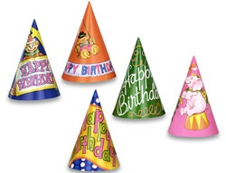Assorted Birthday Cone Hat (sold 12 per box)