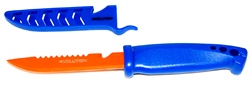 Evolution 4" Bait Knife/Utility Knife Blue Handle Orange Blade