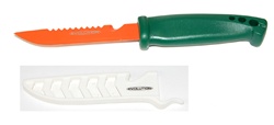 Evolution 4" Bait Knife/Utility Knife Green Handle Orange Blade