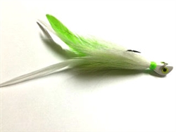 JTK Hair Jig 1/2oz Chartreuse/White