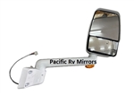 714319 Velvac RV Passenger White Mirror 9" Radius Base, 10" Arm with Turn Signal