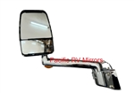 714353-4 Velvac RV Driver Chrome Mirror 10" Radius Base, 15" Arm with Turn Signal