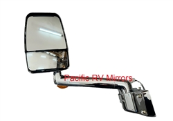 714353-4 Velvac RV Driver Chrome Mirror 10" Radius Base, 15" Arm with Turn Signal