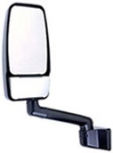 714435 Velvac RV Black Driver Mirror  14" Lighted Arm, 9" Radius Base