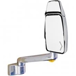 714688 Velvac RV Chrome Passenger Mirror 12" Radius Base w/ 5 Degree Tilt, 10" Arm with Turn Signal