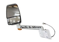 714757 Velvac RV White Driver Mirror 7" Radius Base, 14" Arm with Turn Signal