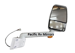 715760 Velvac RV White Passenger Mirror 9" Radius Base, 14" Arm with Turn Signal