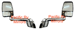 Velvac RV Chrome Mirror Set With Turn Signal W/ Wire Kit & Switch - Flat Bases