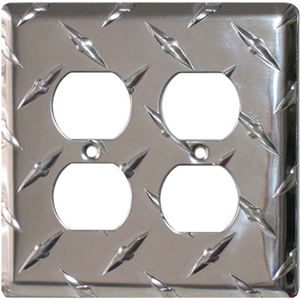 Performance World 22 Diamond Plate Chrome Quad Outlet Cover