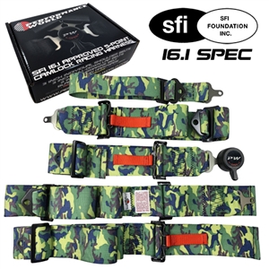 Performance World 270550 SFI 16.1 5-Point Camlock Racing Harness Camoflauge. NHRA Accepted