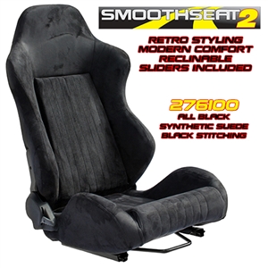 Performance World 276100 SmoothSeat2 Racing Black Synthetic Suede Seats. Pair