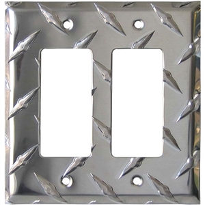 Performance World 32 Diamond Plate Chrome Decora Double Switch/Outlet Cover