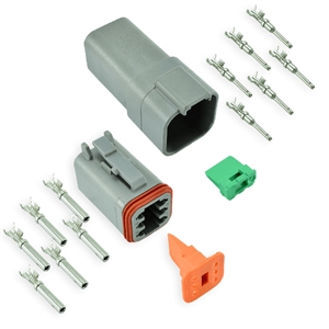 Performance World 320706 6-Pin Deutsch Connector 1/pk. Includes male, female, pins and seals.