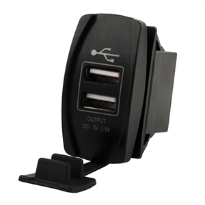 Performance World 325112 12V USB Ports.  Matches modular rockers. Blue LED lighted.