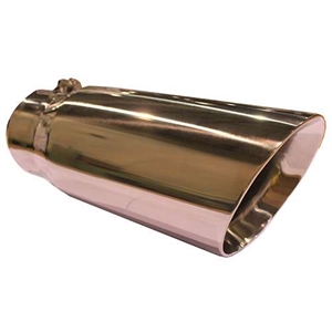 Performance World 428020 T304 Double Wall Stainless Steel Exhaust Tip. 4.00" inlet, 5.00" outlet, 12" long.