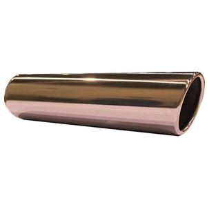 Performance World 428100 T304 Rolled Angle Stainless Steel Exhaust Tip. 2.50" inlet, 3.00" outlet, 12" long.