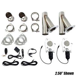 Performance World 429250 2.50" Remote Electric Exhaust Cutout Kit (Dual)