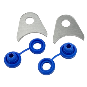 Performance World 480026 Shorty Stainless Steel Custom Exhaust Hanger with Blue Hi-Temp Grommet. Fits 2.50" Pipe. 2/pk