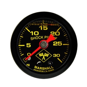 Performance World 5230B 0-30PSI Liquid Filled Black Fuel Pressure Gauge. 1.50" Diameter. 1/8" NPT