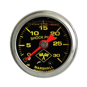 Performance World 5230S 0-30PSI Liquid Filled Fuel Pressure Gauge. 1.50" Diameter. 1/8" NPT