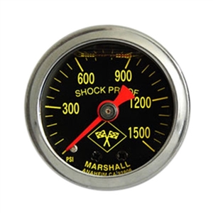 Performance World 5350S 0-1500PSI Liquid Filled Nitrous Pressure Gauge. 1.50" Diameter. 1/8" NPT