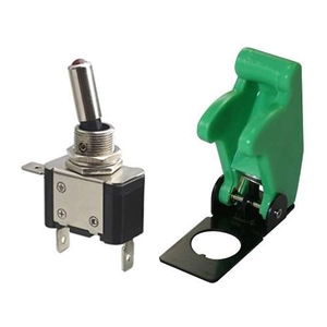 Performance World 560102 Green Cover with Red LED Toggle Missile Switch