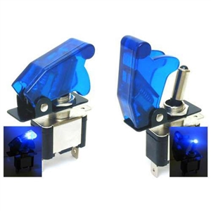 Performance World 561100 Transparent Blue Cover with Blue LED Toggle Missile Switch