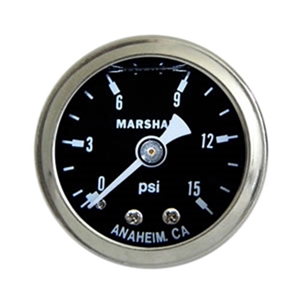 Performance World 5615 0-15PSI Fuel Pressure Gauge. 1/8" npt.