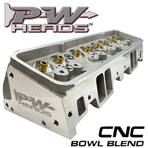 Performance World 64200-CNC PWHeads 204cc CNC Pocket Ported Aluminum Cylinder Heads Pair (bare). Fits SB Chevrolet