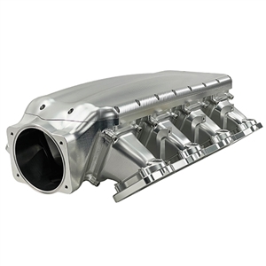 Performance World 646401 FLOW EFI Pro Billet LS1 Cathedral Port LSx Low-Profile Billet Aluminum Intake Manifold and Fuel Rail Kit. 102mm. Natural.