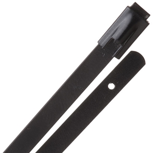 Performance World 740114 14" Stainless Steel Black Tie Wraps Cable Ties 4/pk
